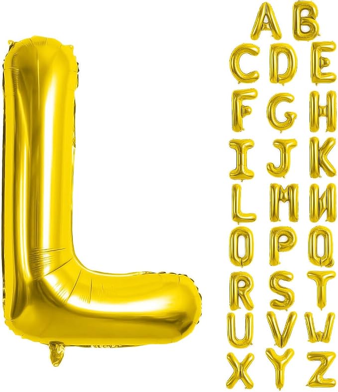 Gold Letter Balloons 40 Inch Large Letter L Balloon Aluminum | Foil Mylar Big by YUNSHANGMO