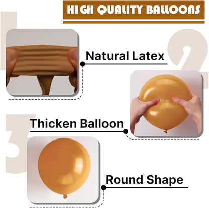 PartyWoo Boho Neutral Light Brown Balloons 50pcs Coffee Fall Color | Balloons - Image 7
