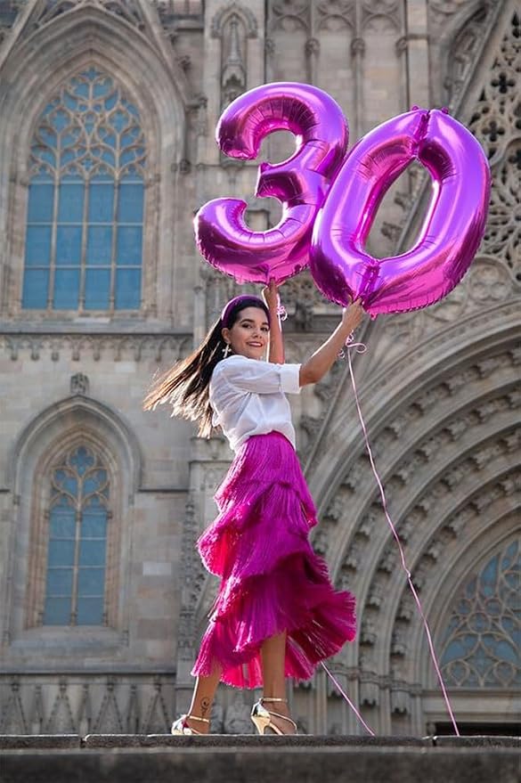 9 Balloon Number 40 Inch Hot Pink Balloons - Image 4