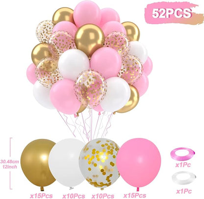 Patimate Pink Gold Confetti Balloons Set - Image 4