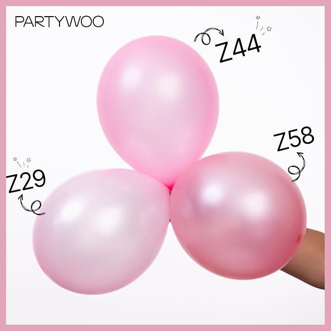 PartyWoo Pearl Pink Balloons 50pcs Light Pastel Baby Pale Pink Color | 12 Inch - Image 4