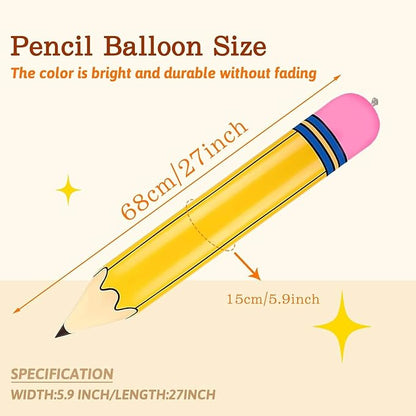 2Pcs Pencil Balloons, Back to School Foil Balloon, 27In Yellow Pencil Aluminum - Image 2