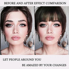 ORIGEN Clip in Bangs Real Human Hair Clip on Wispy Bangs Fringe with Temples Hairpieces Fake Front Bangs Extensions for Women Brown Black Color