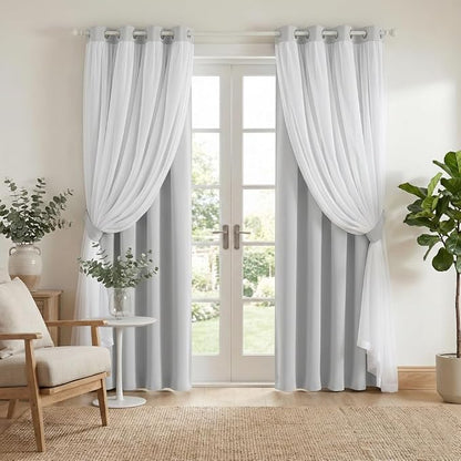 Pony Dance Double Layer Curtains by PONYDANCE