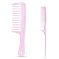 Wide Tooth Comb for Women Curls Styling, Pink Large Hair Comb for Wet or Dry Use in Shower, Blow Drying, Travel - Hurt-Free Brushing on All Hair Types, 1 Pack