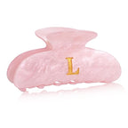 Acrylic Letter Hair Clips for Women - Pink Monogram Hair Claw Alphabet Large Hair Clip, Fashion Glitter Claw Clips Elegant And Durable Hair Accessory, Letter L