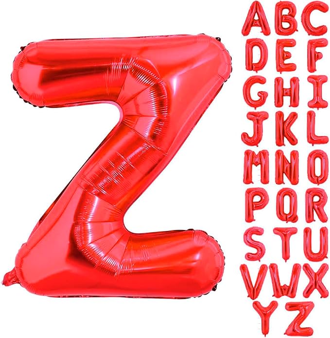 Red Letter Z Balloons, Z Balloon 40 Inch Z Balloons Letter by BBPOOL