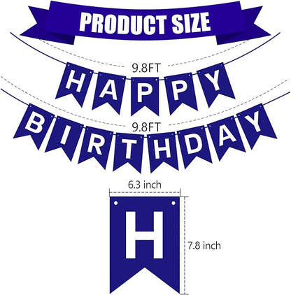 Pre-Strung Navy Blue Happy Birthday Banner Signs Party Decorations - Image 4