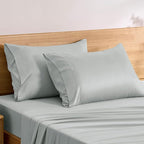 TOSMO Luxury Pillow Case Set of 2 - Cooling Viscose Derived from Bamboo, Oeko-TEX, Breathabl Silky Soft Pillow Cases with Envelope Closure (Standard, Sliver)