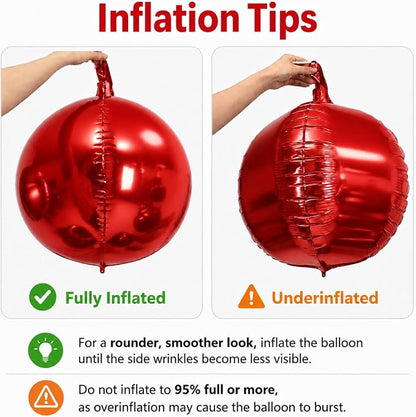 Red Gold Round Foil Balloons - Image 3