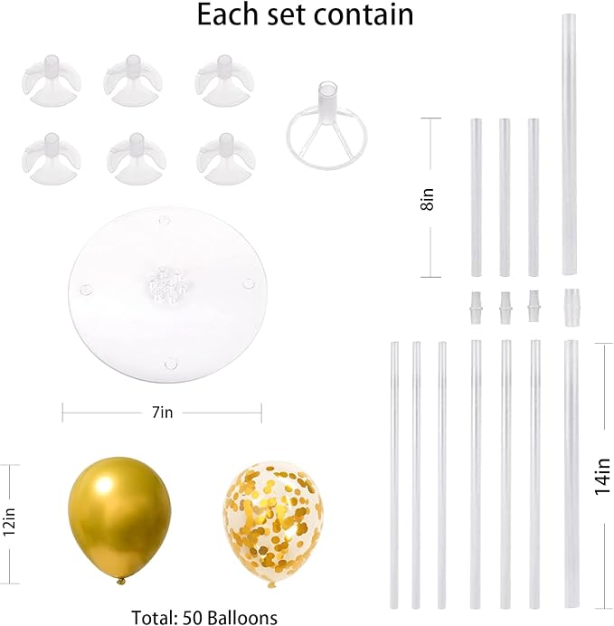 4 Set Balloon Stand Kit for Table Centerpieces - Image 2