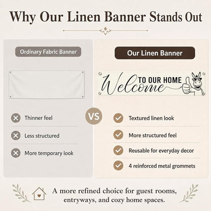 Welcome to Our Home Hanging Banner, Funny Farmhouse Porch Sign Decor - Image 4