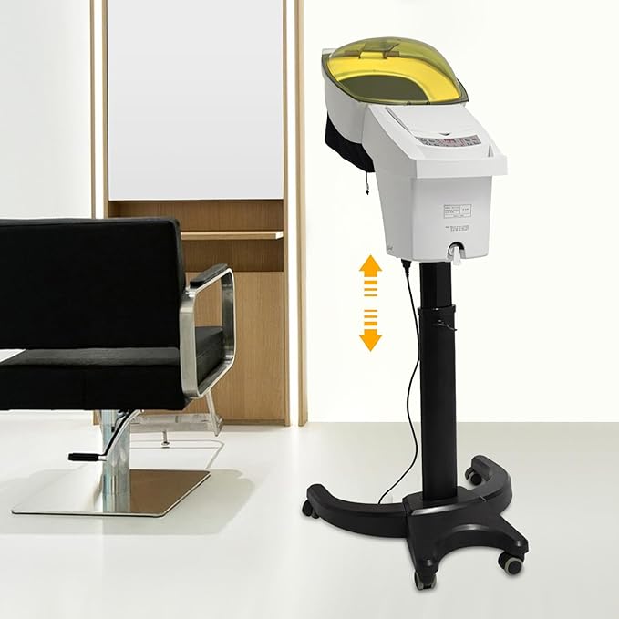 Salon Hair Steamer, 700W 7 Color Light Professional O3 Ozone Salon Micro Mister Height Adjust Hair Hairdressing Color Processor Machine HairTreatment Machine (White)