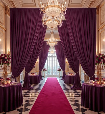 10ft x 15ft Burgundy Backdrop Curtains - Image 9