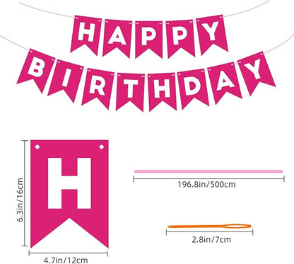 Hot Pink Happy Birthday Banner Sign - Image 2