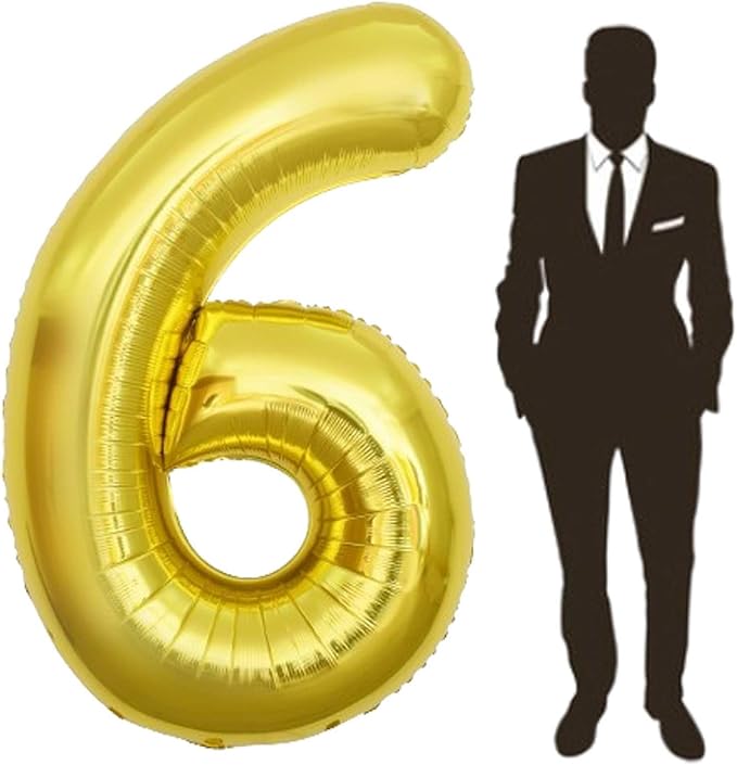 65 Inch Giant gold Foil Number Balloon, Old Children's Birthday Party Helium by Yimenbloon