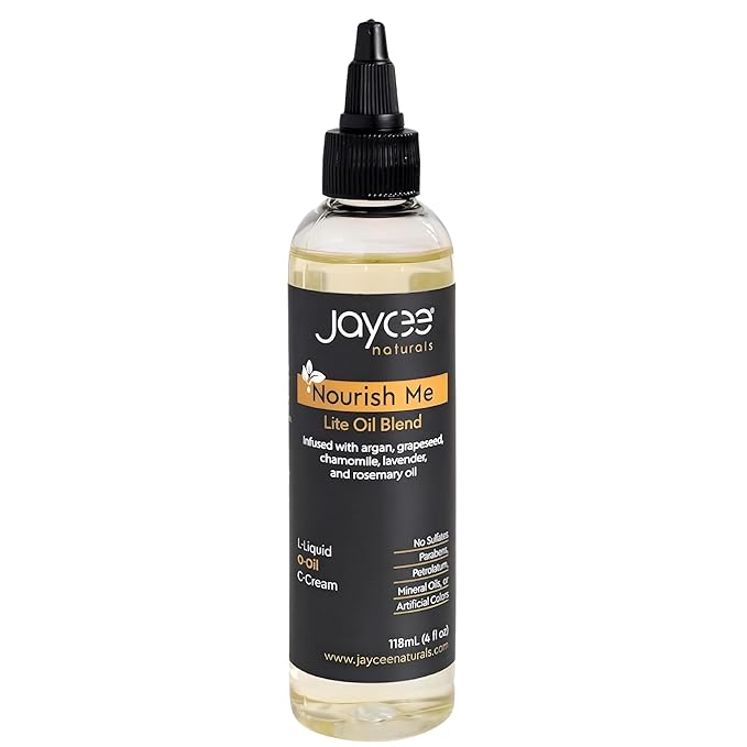 Nourish Me Hair Oil with Grapeseed & Argan Oil, Calendula Extract & Rosemary Oil is Lightweight and Ideal for Sisterlocks and Braids, Great for use with LOC/LCO Methods, 4 ounces