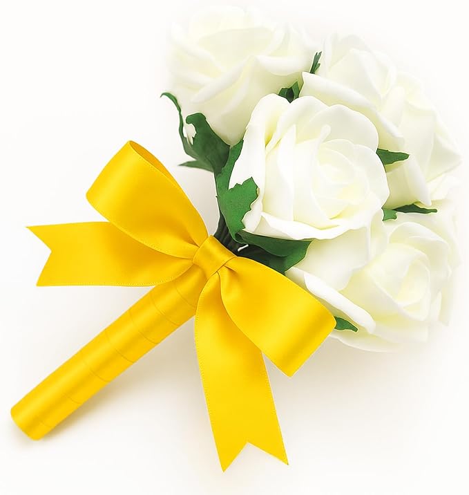 KINGLAKE Yellow Satin Ribbon – 1-1/2 Inch x 2 Rolls Golden Yellow Maize Yellow - Image 7