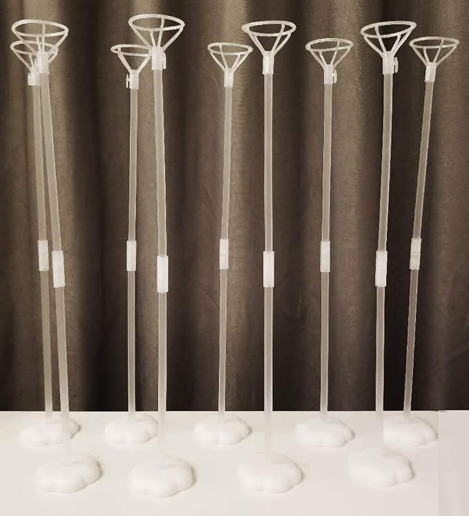 Clear Transparent Balloon Sticks and Stands 10pc set, reusable balloon sticks by lightsfever