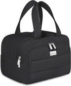TOPDesign Travel Toiletry Bag for Women, Puffer Large Toiletry Bag, Lightweight Cosmetic Makeup Organizer with Handle for Traveling, Accessories, Essentials, Toiletries (Black)