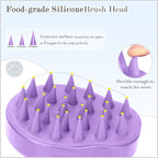 FREATECH Hair Scalp Massager Shampoo Brush with Soft Silicone Bristles for Scalp Care and Hair Growth, Shower Head Scalp Scrubber Exfoliator for Dandruff, Wet & Dry for Men, Women and Kids, Purple