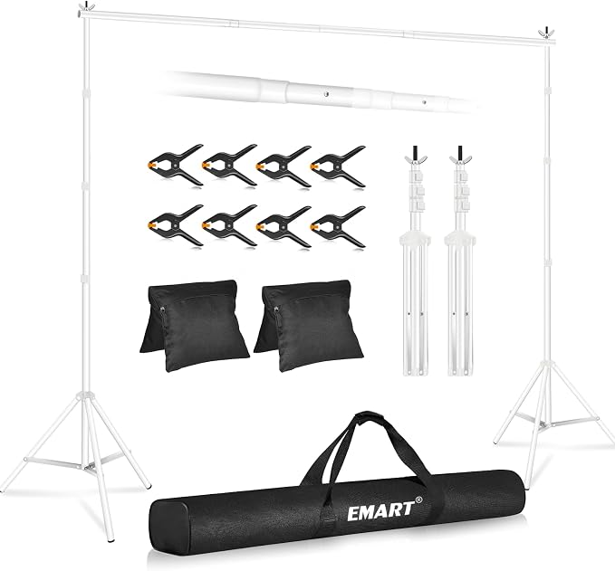EMART Backdrop Stand 10x10ft Photo Studio Adjustable Background Stand Support by EMART