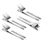 50pcs Metal Double Prong pin Curl Hair Clips for Styling Sectioning,Silver Hair Clips for Women Long Hair,Metal Alligator Curl Clips for Hair Roller,Salon,Bows DIY with Case