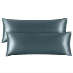BEDELITE Satin Body Pillow Cover 2 Pack, Super Soft and Cooling Body Pillow Pillowcase for Hair and Skin, Breathable Silky Full Long Pillowcase Cover(20"x54", Space Grey)