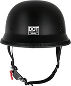 German Style Skull Cap Adult Men Women Half Shell Helmet, DOT Approved Retro Face Helmet for Cruiser Scooter Chopper