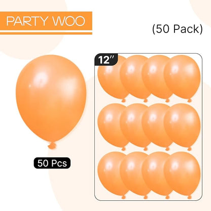 PartyWoo Pearl Orange Balloons 50pcs Fall Latex Helium Balloons 12 Inch | - Image 6