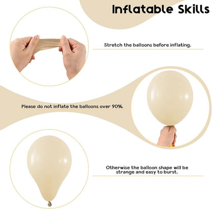 Brown Beige Gold Balloons Blush Neutral Tan Sand White Champagne Latex Balloon - Image 5