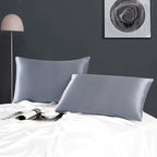 ZIMASILK 100% Pure Mulberry Silk Pillowcase for Hair and Skin Health,Soft and Smooth,Both Sides Premium Grade 6A Silk,600 Thread Count,with Hidden Zipper,1pc (King 20''x36'',Slate Blue)