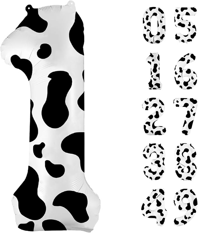 40 Inch Cow Print Balloon, Number 1 balloons Cow Balloons by United-UnicornsParty