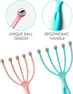 Seddy Scalp Massager, Portable Hand Held SPA Head, Neck, & Body Massager for Deep Relaxation & Stress Reduction- Stimulates Blood Circulation in The Head to Promote Hair Growth. (2 Pack) (Blue)(Pink)