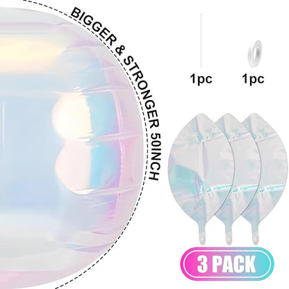 50 Inch Giant Iridescent Round Foil Balloons - Image 2