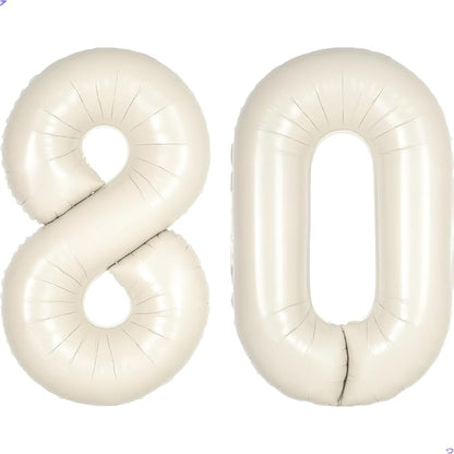 Cream White Number 80 Balloon for First Birthday Decorations, 40 inch Huge by Unknown