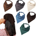 6 Pack Hair Scarf Headband for Women Elastic Bandana Head Scarf Large Boho Triangle Kerchief with Clips Non Slip Scarves