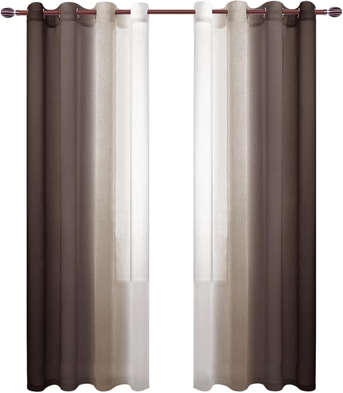 DWCN Ombre Faux Linen Sheer Curtains - Image 8