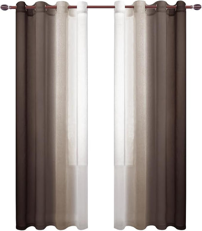 DWCN Ombre Faux Linen Sheer Curtains - Image 8