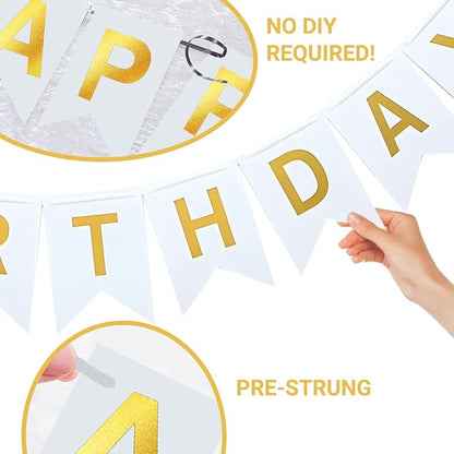 White Happy Birthday Banner - Image 6