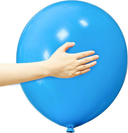 18 Inch Blue Balloons 12 Pack Large Latex Party Balloons Round Helium Balloon by ASIYUHY