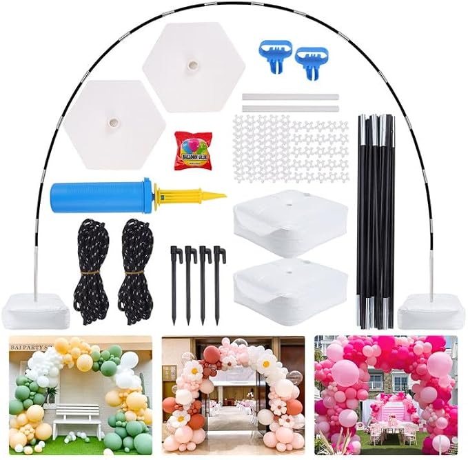 Balloon Arch Kit Stand 10 ft Wide 9 ft Tall Adjustable by JOYYPOP