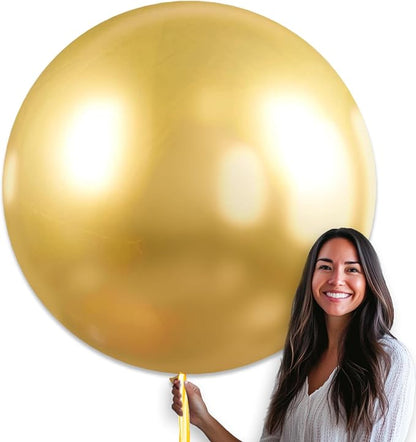 PartyWoo Metallic Gold Balloons 4pcs Chrome Gold Color 36 Inch | Balloons by PartyWoo