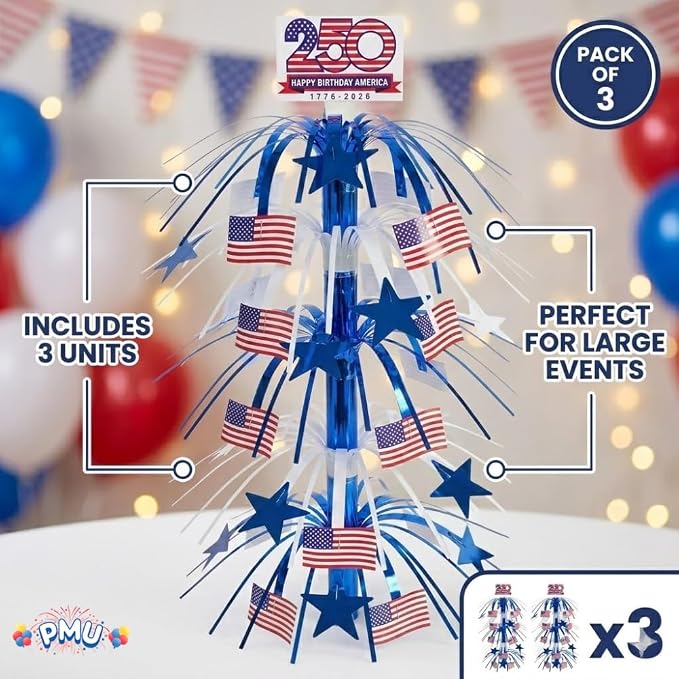 PMU 3 Pcs 21 Inch Patriotic Centerpieces - Image 3