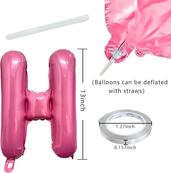 Pink Purple Happy Birthday Balloon Banner Set -16 Inch Foil Letters Balloons - Image 2