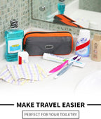 GOX Travel Toiletry Bag Dopp Kit Case for Men Multifunction Packing Organizer Pouch(Orange/Grey)