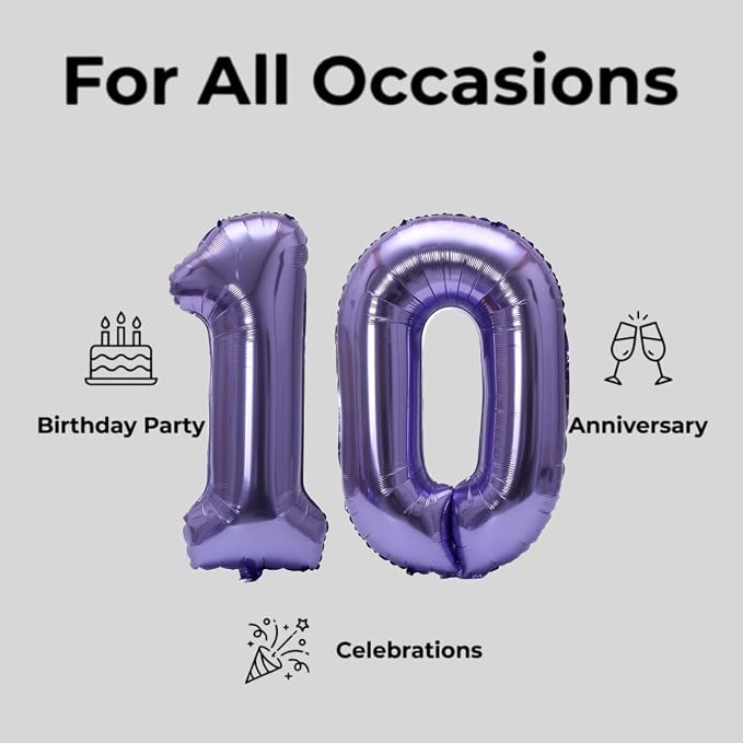 Number 10 Balloon Foil Mylar Balloons - Image 7