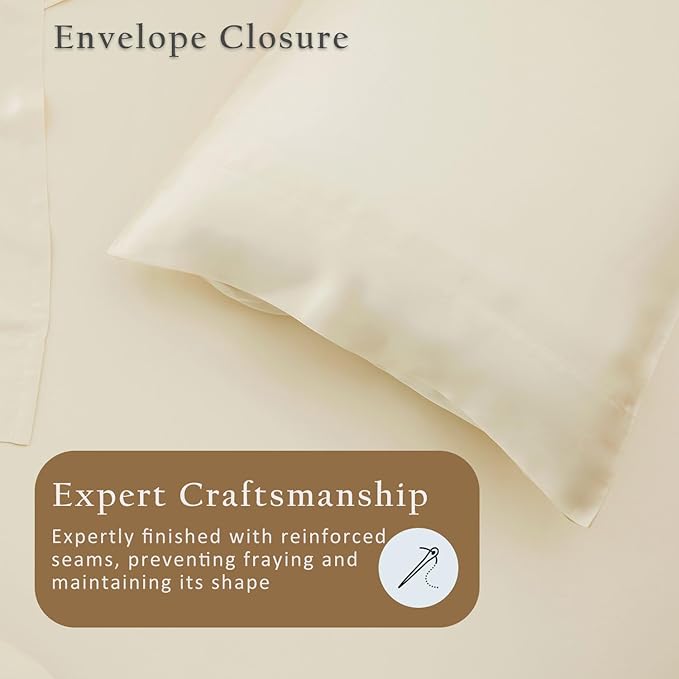 TOSMO Luxury Pillow Case Set of 2 - Cooling Viscose Derived from Bamboo, Oeko-TEX, Breathabl Silky Soft Pillow Cases with Envelope Closure (King / 20x40, Vanilla Yellow)