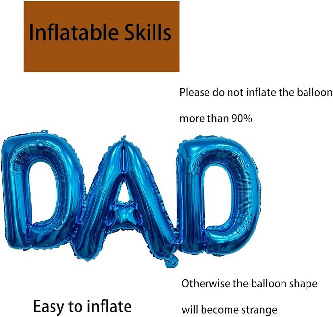 Blue Dad Balloons Letter Balloon Father's Day Balloon Conjoined Dad Foil - Image 5