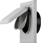 NO-PEST VENT, Exclusive Dual Door Dryer Vent Cover Outdoor 4 inch with Collar, Made in USA w Highest UV Resistant Plastic in any Outdoor Vent Cover (Light Grey, 4" Plastic WIth Collar)